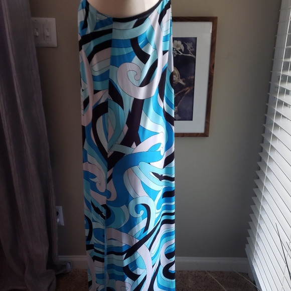 ***SOLD***Michael Kors One Shoulder Caftan Maxi Dress Mumu - Picture 4 of 8